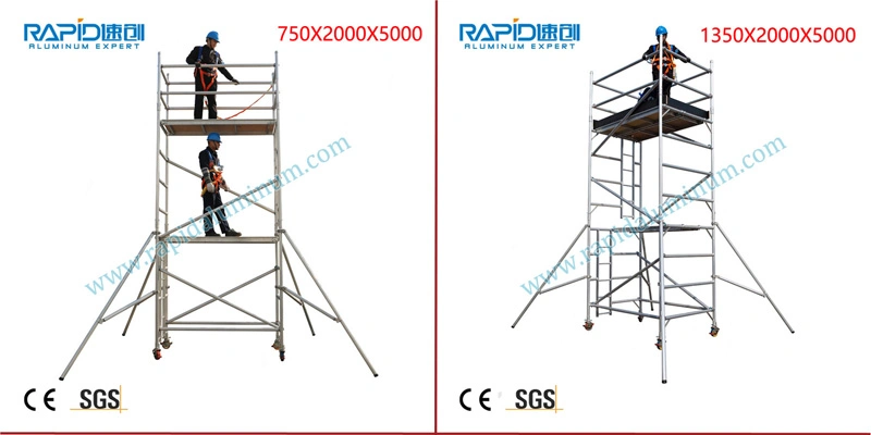 Aluminium Ringlock a Frame System Aluminum Mobile Tower Scaffolding